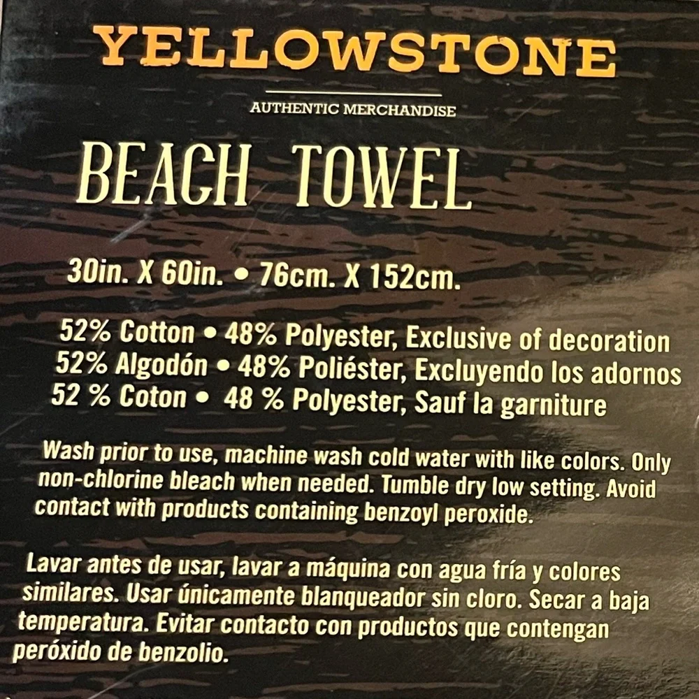 🆕 Yellowstone Dutton Ranch Whiskey Label Beach Towel